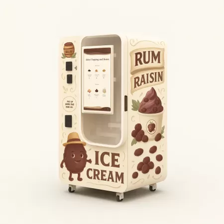 Máquina expendedora de helados comercial con pantalla táctil y control remoto inteligente